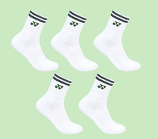 Yonex 25S/S Crew Sports Socks Men's Tennis Badminton Casual 5pcs Green 259SN001M