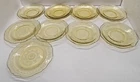 Vintage Yellow Federal Depression Glass 9 Saucers, 2 Different Designs