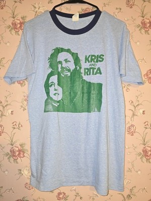 Vintage Kris Kristofferson & Rita Coolidge T Shirt 1970s Country Folk Music RARE