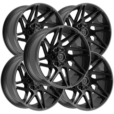 #ad Set of 5 Gear 777B Vortex 20x10 6x135 6x5.5quot; 19mm Gloss Black Wheels Rims $1260.95