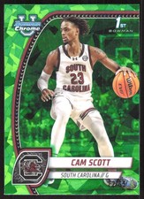7949K 2024-25 Bowman University Chrome Sapphire #13 Cam Scott Green #/65