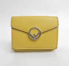 Authentic FENDI F is Leather Trifold Compact Wallet I 51690