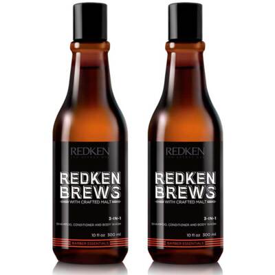 Redken Brews 3 in 1 Shampoo 2x 300ml = 600ml Männershampoo