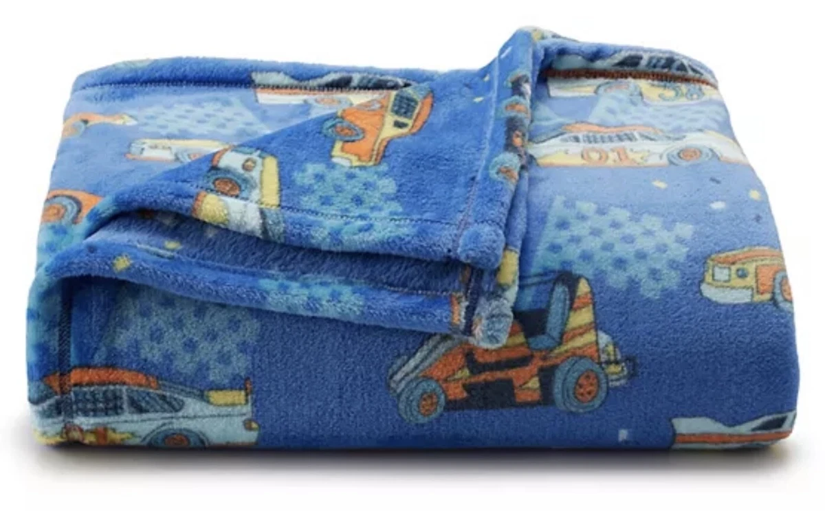 Blue Race Cars Soft Plush Throw Blanket 5u0026#039; x 6 ft - The Big One - New  | eBay