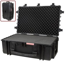 Weatherproof Hard Case Dry Box Shockproof Wheels Customizable Foam 33 x 22 x 13"