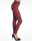 David Lerner DAL0391 Front Zip Faux Suede Merlot Leggings Pants Size M NWT — photo 2