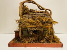 Handmade Cabin Bird House Twig Log Art Camp Folk Country Yard Decoration Vtg B&B