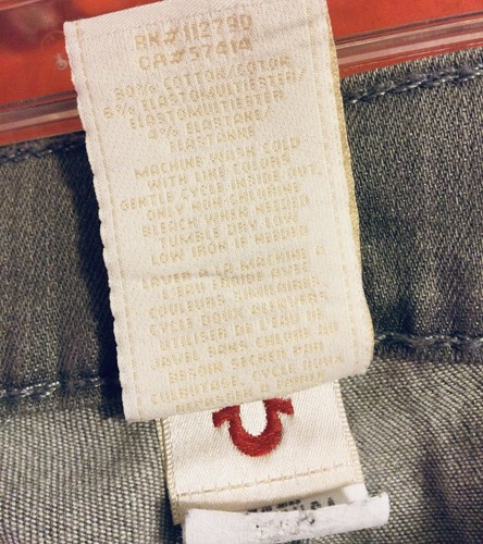 True Religion Markenjeans Gr. EUR 27 grau & silber Design gerades Bein - Bild 5 von 6