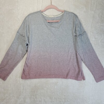 Lucky Brand M Women's Gray Pink Umbre Sweatshirt Long Sleeve