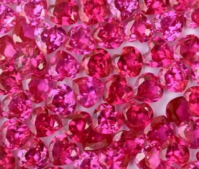 143 Pcs Natural Red Ruby Mogok HEART 5.00 mm Certified Treated Loose Gemstone