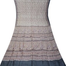 Vintage Puce Color Sarees 100 Pure Silk Floral Printed Sari 5YD Craft Fabric