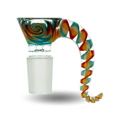 Full Reversal Color Glass Art Funnel Horn Slide Bowl 14mm Tobacco Hookah Bong