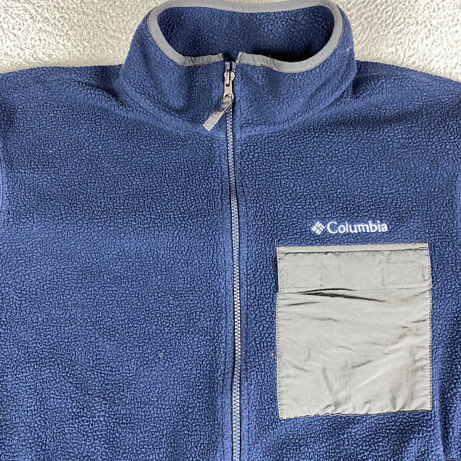 Columbia Men's XL Blue Fleece Full-Zip Windbreaker Jacket with Breast Pocket