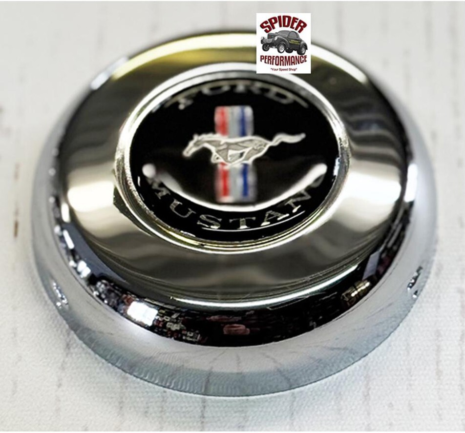 1965-1969 Mustang 15 Black Steering Wheel Foam Grip Chrome Spokes