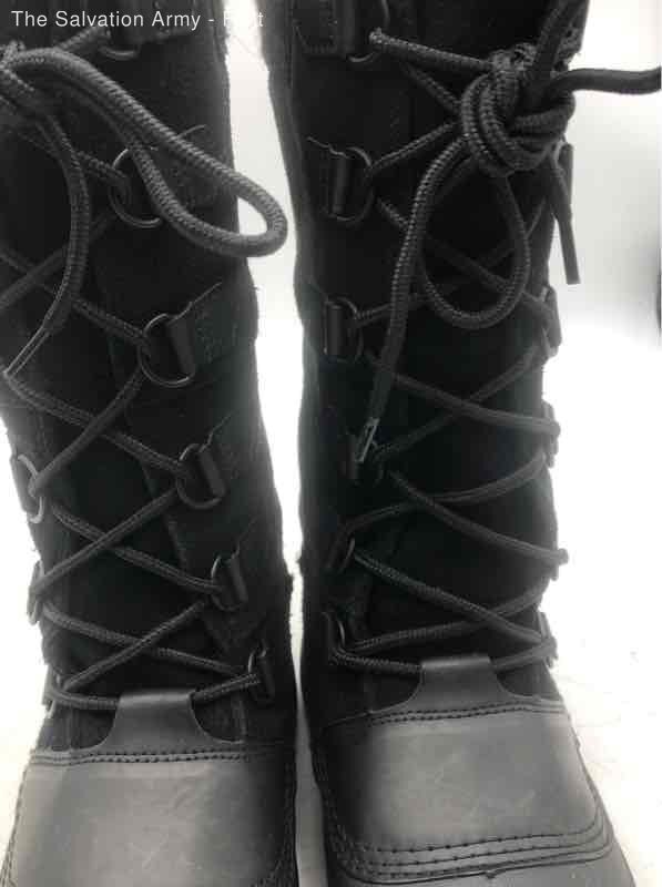 Baffin Womens Marli Black Suede Lace Up Knee High Winter Tall Boots