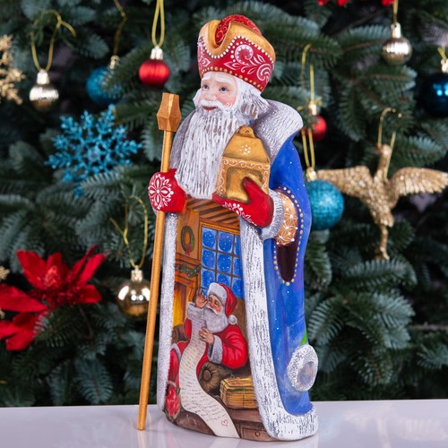 Wooden Hand Carved Santa Claus Figurine, handmade Christmas Gift Home Decor - Picture 4 of 14
