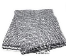 Cashmere Wool Soft Throw Blanket Handmade in Nepal 55" x 100" Ribbed Pattern