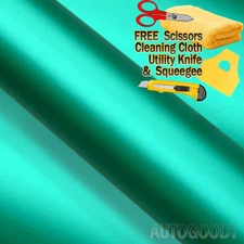 36" x 60" Satin Matte Chrome Metallic Teal Green Vinyl Film Wrap Bubble Free