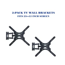 2-Pack TV Wall Brackets 23-55in Full Motion Swivel/Tilt for Smart Home TV Set Up