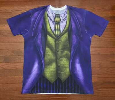 JOKER SUIT T SHIRT MENS XL PURPLE GREEN 