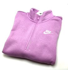  NEW Women NIKE SC Fleece 1/2" Zip-up hoodie Beyond Pink/White DQ5838 632   
