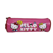 2012 SANRIO HELLO KITTY RAINBOW PINK PENCIL CASE W/ CHARM VINYL SMALL BAG ZIPS