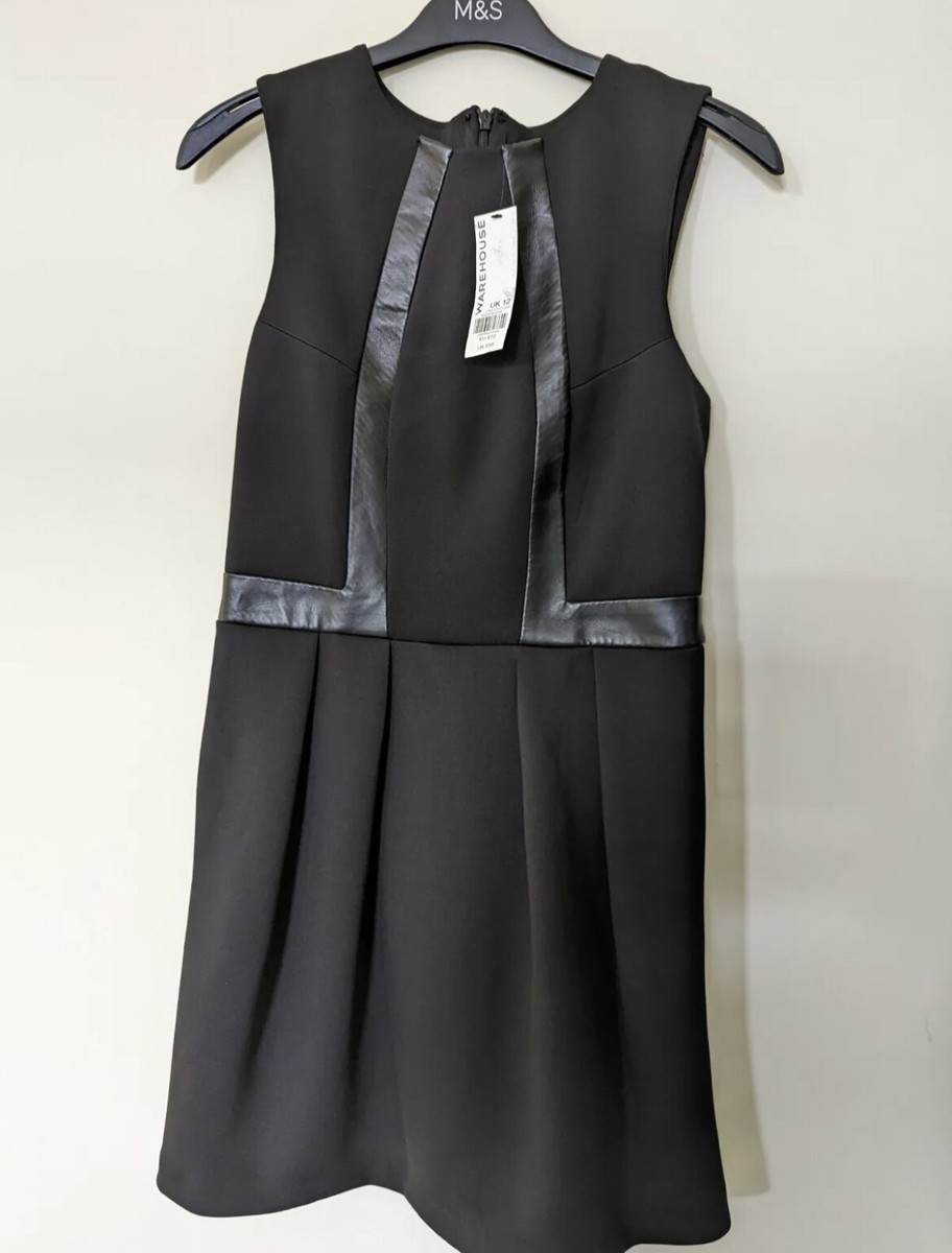 green emerald velvet dress Fauber Faux Leather Mini Dress Black / 8