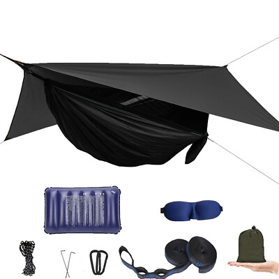 Camping Hammock with Mosquito Net and Rain Fly - Travel Hammock Bug Net - Ham...