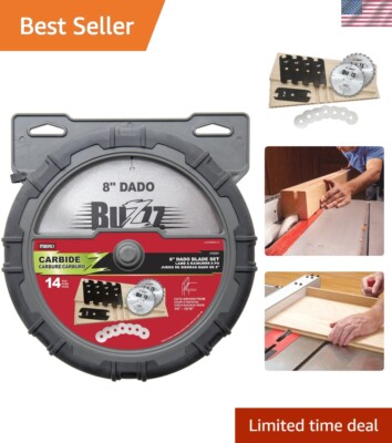 The Group Carbide Stacking Dado Blade Set - 14 Pieces, Silver, 8''