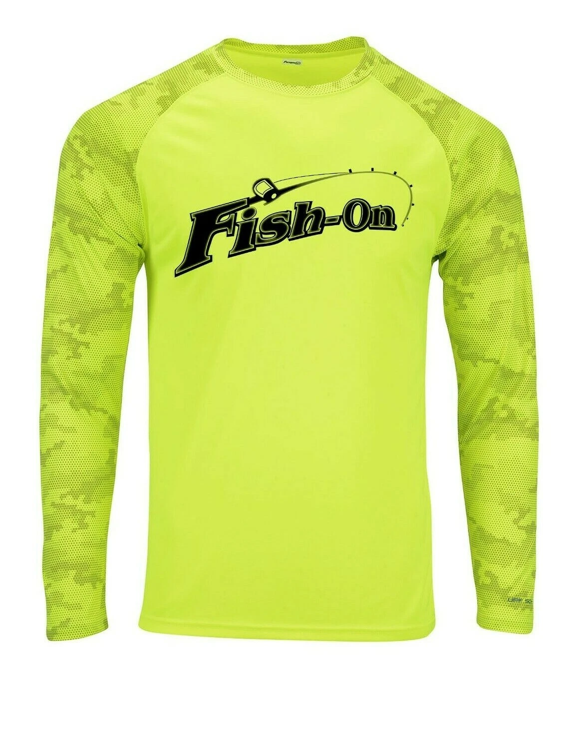 Fish On Rod Lake Boat Camo Camouflage Long Sleeve UPF 50 T-Shirt UV Protection