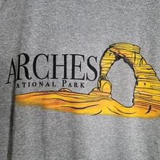 Arches National Park Moab UT Jersey T Shirt Size M Arch List on Back