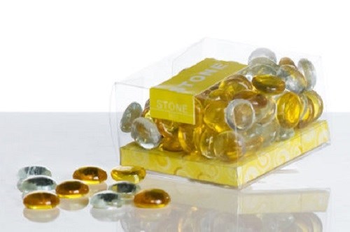 77757 Deko Glas Nuggets gelb klar 350 Gramm 2fach sortiert NEU - Imagen 1 de 1