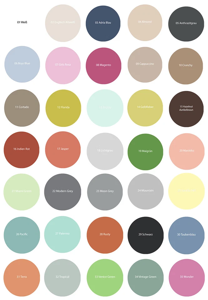 Wandfarbe Contura 35 Farben Deckenfarbe Premium Deckkraft Klasse 1 Innenfarbe - Bild 2 von 4