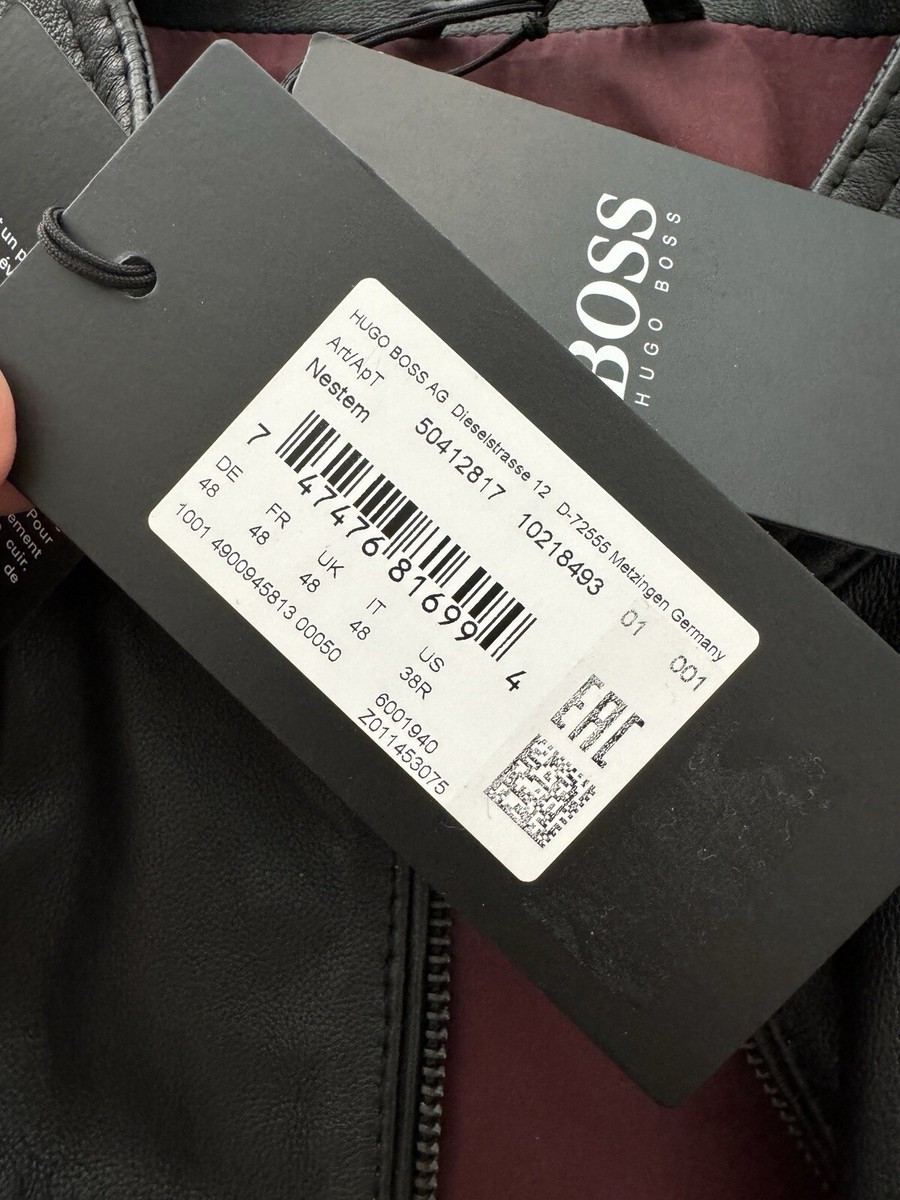 Hugo Boss Biker leather Jacket Used Twice, Comes With Tags