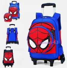 Spiderman Boys Kids Trolley Bag Rolling Suitcase Luggage Schoolbag Backpack Gift