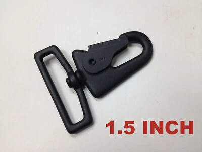 1.5" USA MADE HK H&K Clip Sling Swivel Clip Snap Hook Quick Release BLACK