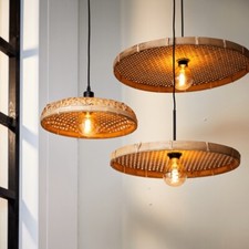 Pendelleuchte Hängeleuchte Paloma Rattan natur  60cm Deckenlampe