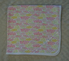 Little Me Floral Baby Girl Blanket Pink Yellow White Green Flowers Bow Lovey