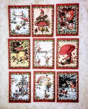 Set of 9 Cards Vintage Christmas Elves Pocket Pen Pal Cards only No Sleeve 137N