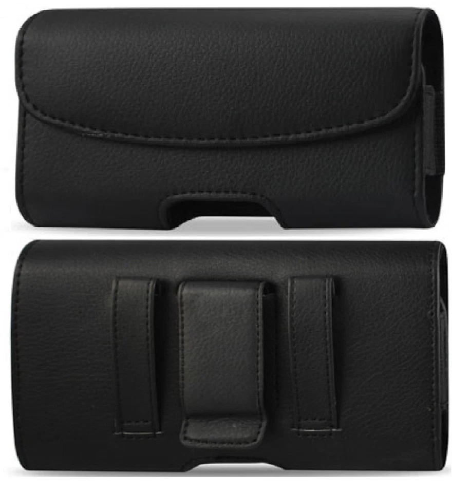 Belt Clip Belt Loop Pouch Case Black Leather Horizontal Holster phone Holder  - Image 4 of 4