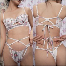 For Love Lemons Lailah Bra Thong Set Small NWT