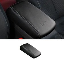 ~For Audi A3 2022-2023 Black Leather Central Console Armrest Box Cover Trim