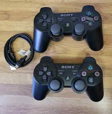 Lot of 2 - Sony PlayStation 3 PS3 Genuine OEM Dualshock Sixaxis Controllers