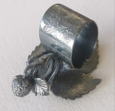 Antique Quadruple Silver Plate Strawberry Napkin Ring