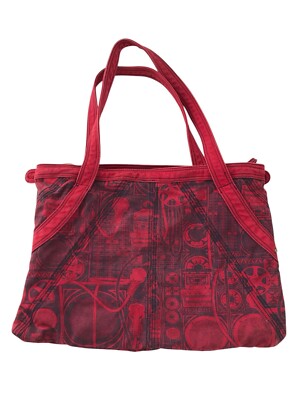 90s-00s diesel ハンドバッグ red denim DIESEL Vintage Red Denim Shoulder Bag Tote Hobo City Y2K