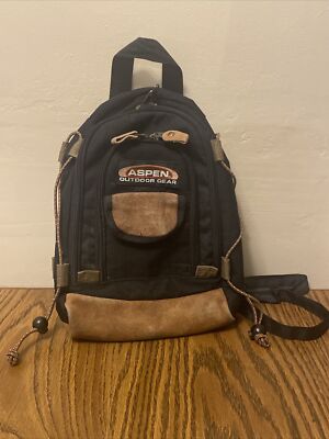Sac à Dos Vintage Aspen Sport Outdoor Gear – Noir Et Marron – Randonnée – Occasion