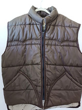 Stearns Sz 50/54" Mens Vtg Brown & Tan Quilted Puffer Vest Minnesota Winter