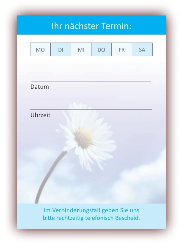 LYSCO® 12 x kleine Premium Terminblöcke Natur Wellness blau mit je 50 Terminzettel