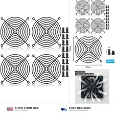 4pc 120mm Fan Grill Guard Black Plastic with Mounting Screws