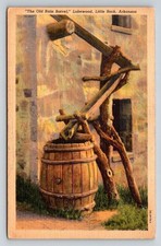 1943 Little Rock AR "Old Rain Barrel" Lakewood Vintage Postcard Curteich